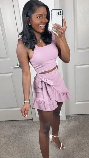 Pink Lily Meant To Be Top Skirt Mauve Set 💜 Small thumbnail 10
