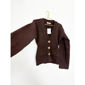 NWT Showpo Nerissa Cardigan Size 2 Brown Cinched Waist Puff Sleeve Wool Contour thumbnail 10