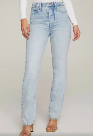 NWT Good American Good Boy Light Wash Blue Jeans - Size 12 / 31 thumbnail 1