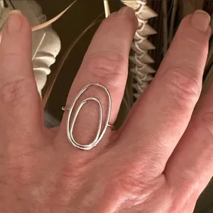 Sterling Silver Artsy Geometric  Ring Sizes 7,9, thumbnail 3