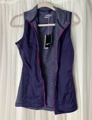NWT Nike Golf Purple Dri-FIT Tour Performance Zippered Vest thumbnail 1