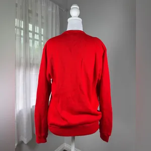 Vintage ‘80s Moorewear Rockmont Summer Camp Red V-Neck Pullover Unisex Sweater thumbnail 6