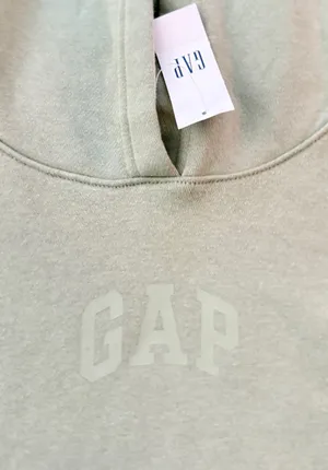 Gap Mini Logo Hoodie Relaxed Cropped hoodie desert sage green XS thumbnail 3