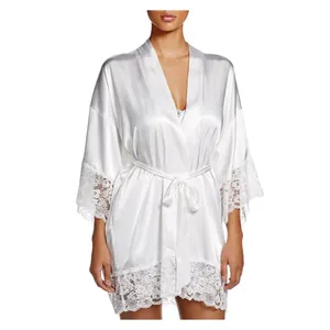In Bloom By Jonquil Womens Satin The Bride Wrap Robe HER030 White S thumbnail 6