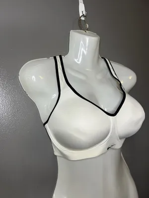 Nike Sports Bra Womens 32DD White Dri-FIT Underwire Racerback Hook Loop Stretch thumbnail 2