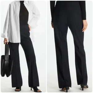 NWT COS Classic Slim-Fit Bootcut Wool Trousers Dress Trouser Pants Black Sz 4 thumbnail 2