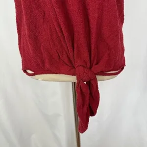Madewell Marin Tie Front Sweater Tee In Deep Crimson Womens‎ XL thumbnail 2