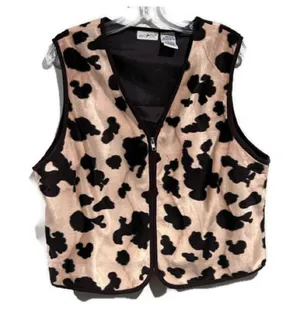 Vintage Animal Print Zippered Western Vest thumbnail 1