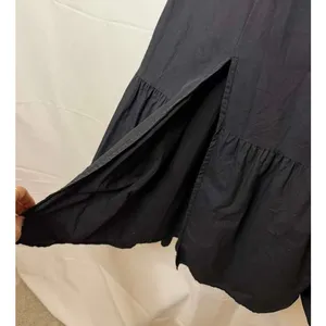 ASTR the Label Poplin Puff Sleeve Tiered Midi Dress Black sz. medium thumbnail 9