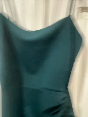 Windsor Dark Green Ruched Spaghetti Strap Mini Dress thumbnail 3
