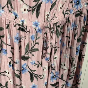 American Eagle Pink Floral Peasant Prairie Tiered Puff Sleeve Milkmaid Dress S thumbnail 4