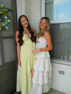 Lucy in the Sky Cream Maxi Dress with Lavender Floral Print thumbnail 5
