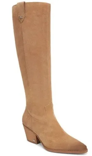 Sam Edelman Woods Knee High Boots Tan Suede Leather Western Boots Size 9 EU 40 thumbnail 1