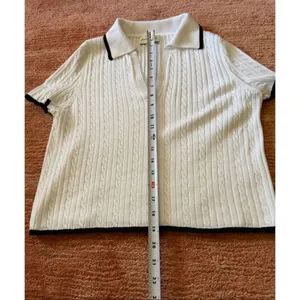 Freshman 1996 cable knit polo top white XL thumbnail 7