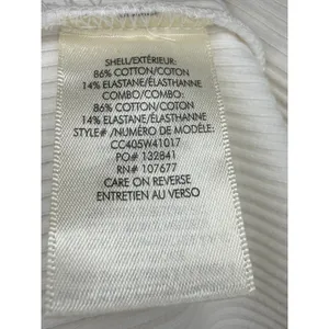 Alice & Olivia Woman’s White Black Ribbed Cropped Andre Tank Top Large Crew thumbnail 4