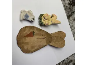 Bunny Rabbit Brooch Pin Handmade Hand Crafted Lot Of 3 Whimsical Cottagecore thumbnail 2