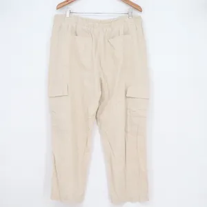 Time and Tru Womens XL Beige Linen Blend Cargo Pants Elastic Waist thumbnail 4