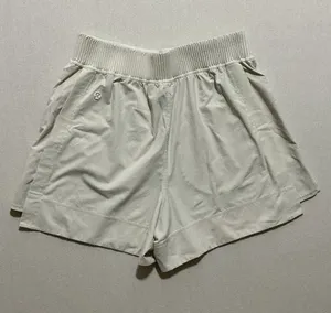 lululemon athletica Cream Ribbed-Waist Athletic Shorts thumbnail 1