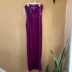 Lulus Constant Love Magenta Velvet Strapless Maxi Dress Corset Gown Pink Medium thumbnail 5