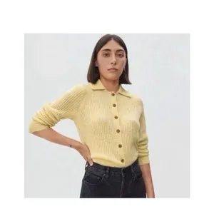 Everlane Womens Alpaca Knit Collared Cardigan XL Quiet Luxury Academia Preppy thumbnail 8