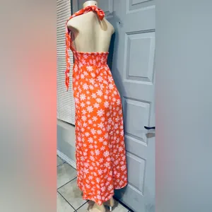 Billabong Hung Up Linen Floral Maxi Dress size Small thumbnail 6
