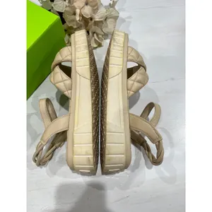 Sam‎ Edelman Gavril Platform Sandals Quilted Straps Ankle Buckle Beige 8M thumbnail 6