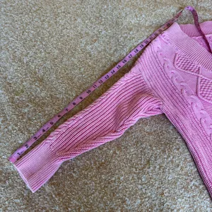 Aerie Womens Pink Cable Knit V-Neck Sweater 100% Cotton Relaxed Fit Small Fall thumbnail 8