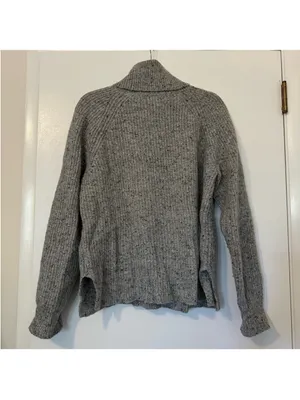 J. Crew Donegal Turtleneck Sweater Lambs Wool Gray Womens Large Scandi Minimal thumbnail 9