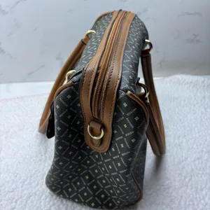 Bosalina y2k monogram bowler satchel bag Black/Tan classic print preppy casual thumbnail 13