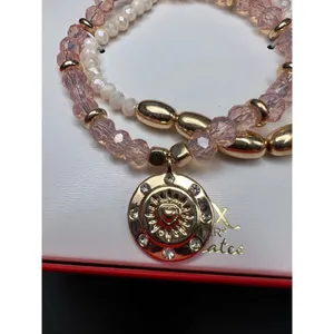 New in Box! Bijoux Bar Gold Tone Glass Stretch Set of 2 Stackable Bracelets thumbnail 3