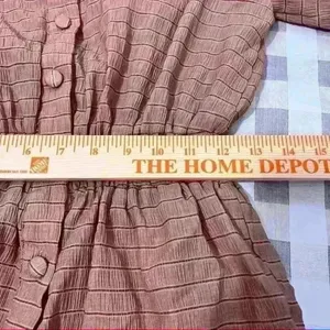 PRETTY LITTLE THING Women RomperSz 4 Small Button Up Brown Stripe Femine Chic thumbnail 12