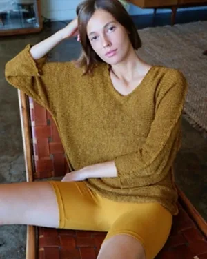 Free People Beach Naomi Tunic Sweater Swim Cover Up Mustard Yellow Gold Medium thumbnail 1