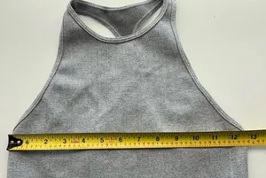 Free People FP movement Gray Sleeveless Tank Top ribbed Heart is Racing M / L thumbnail 5