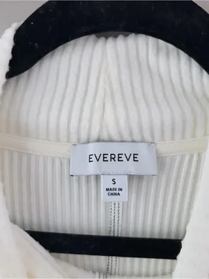 EVEREVE White Ribbed Mock Neck Contrast Stitch Sweater Size S thumbnail 3