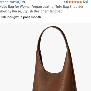Vegan Leather Hobo Bag - Brown Larger Size New thumbnail 6