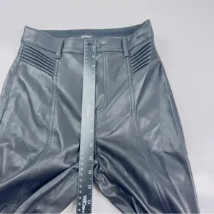Express Super High‎ Waisted Faux Leather Moto Skinny Pants Size 0R thumbnail 10