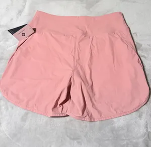 Hodo Sports Women’s Pink Solid Knit Lined Athletic Activewear Shorts Running thumbnail 4