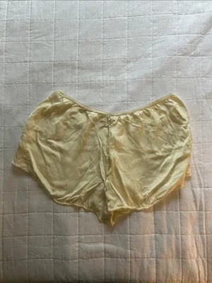 aerie Pale Yellow Satin Sleep Shorts thumbnail 2