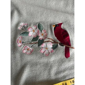 Cuffys‎ Outdoors Womens X Large Sweatshirt Cardinal Floral Embroidered Grandma thumbnail 5