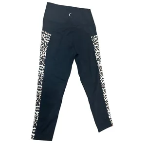 ZYIA‎ Active Black Leopard Print High Waisted Workout Cropped Leggings Size 4 thumbnail 2