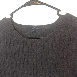 Gap Women's Size Small‎ Grey Fisherman Knit Cotton Sweater thumbnail 4