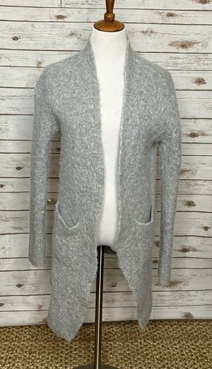 Banana Republic gray alpaca/wool-blend open cardigan sweater Size Small thumbnail 1