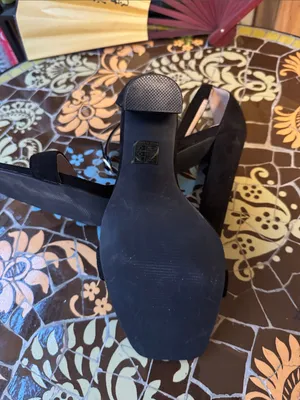 SHELN Black Suede High Heel Sandals Sz: 10 thumbnail 7