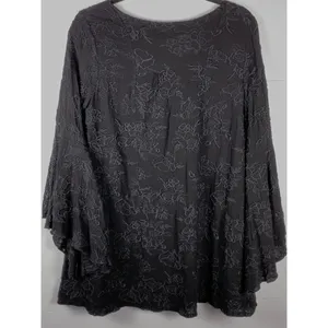 Altar’d State Tunic Top M Black Lace Bell Sleeve Witchcore Boho Festival thumbnail 8