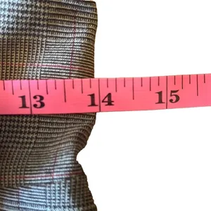 Brown Red Plaid Womens Small Custom Made Peplum Button Up Retro 1951 Suit OOAK thumbnail 10