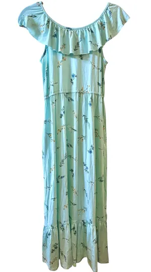 Bailey Lane Girls Floral Pattern Ruffle Neck Maxi Dress Size L 12-14 thumbnail 1