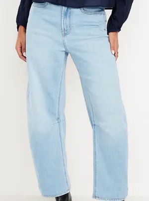 NWT Old Navy‎ High Rise Barrel Ankle Jeans Light Wash Size 2 Trendy Denim thumbnail 1