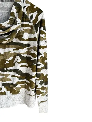 Nike Gym Vintage Camo Full Zip Hoodie Jacket Womens Small Green Black Y2K thumbnail 8