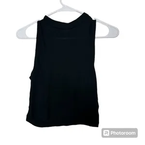 Roxy Black Ribbed Stretchy Crop Tank Top‎ Small thumbnail 2