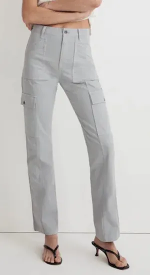 Madewell The Garment Dyed ‘90s Straight Cargo Pant Solstice Grey Blue Size 33 thumbnail 1